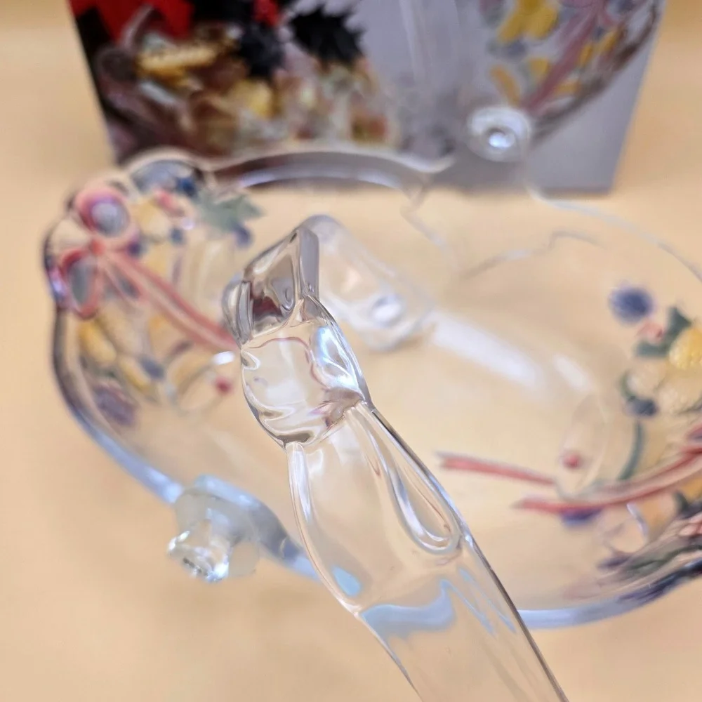 Mikasa Festive Bells Glass Basket‎ with Handle Christmas WY160/524 Japan Clear